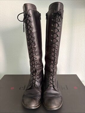 Charles David Women’s Tall Lace-Up Regiment Boot - Size 6.5